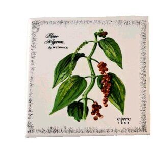 Vintage McCormick Ceramic Tile Trivet Piper Negrum Black Pepper Cottage 6x6